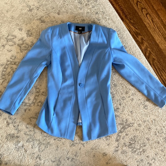 H&M Jackets & Coats Structured Hm Blue Blazer Poshmark